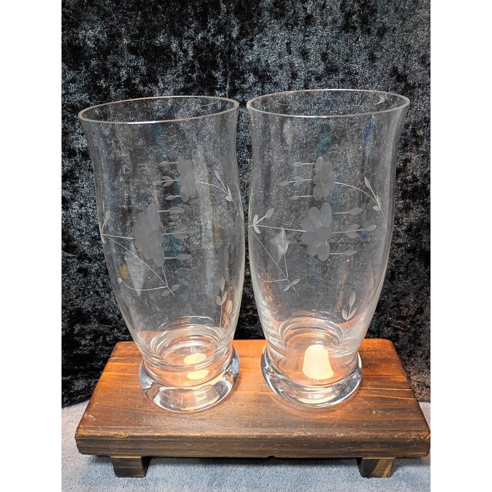 Princess House Heritage Crystal Cooler Glasses Set 2 20oz 7¼" Original Labels - Picture 8 of 8